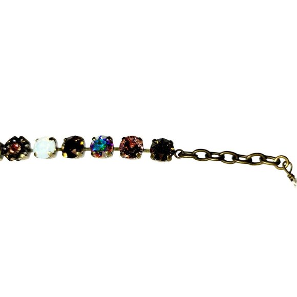 Swarovski Crystal Embellished Tennis Bracelet Adjustable to 7.75" Multicolored - Picture 5 of 11